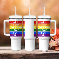 Vintage All For Love And Love For All Tumbler With Handle Pride Month Rainbow Graphic