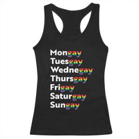 Rainbow Days Of The Week Mongay Tuesgay Racerback Tank Top Funny LGBT Pride Month