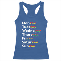 Rainbow Days Of The Week Mongay Tuesgay Racerback Tank Top Funny LGBT Pride Month