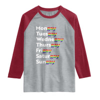 Rainbow Days Of The Week Mongay Tuesgay Raglan Shirt Funny LGBT Pride Month