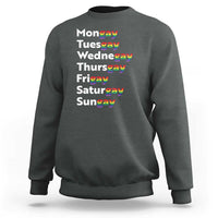 Rainbow Days Of The Week Mongay Tuesgay Sweatshirt Funny LGBT Pride Month