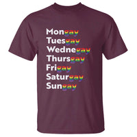 Rainbow Days Of The Week Mongay Tuesgay T Shirt Funny LGBT Pride Month