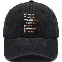 Rainbow Days Of The Week Mongay Tuesgay Washed Cotton Baseball Cap Funny LGBT Pride Month