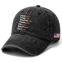 Rainbow Days Of The Week Mongay Tuesgay Washed Cotton Baseball Cap Funny LGBT Pride Month