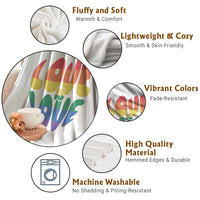 Love Is Love LGBTQ Pride Throw Blanket Rainbow Flag Community
