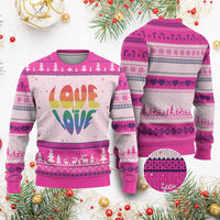 Love Is Love LGBTQ Pride Ugly Christmas Sweater Rainbow Flag Community