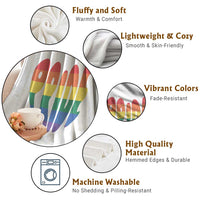 Rainbow Heart Pride Throw Blanket LGBTQ Support Graphic