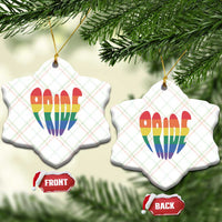 Rainbow Heart Pride Ceramic Ornament LGBTQ Support Graphic