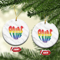 Rainbow Heart Pride Ceramic Ornament LGBTQ Support Graphic