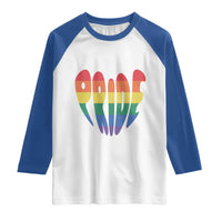Rainbow Heart Pride Raglan Shirt LGBTQ Support Graphic