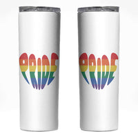 Rainbow Heart Pride Skinny Tumbler LGBTQ Support Graphic