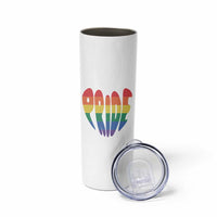 Rainbow Heart Pride Skinny Tumbler LGBTQ Support Graphic