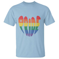 Rainbow Heart Pride T Shirt LGBTQ Support Graphic