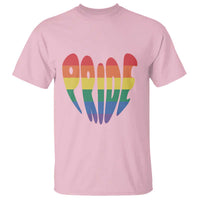 Rainbow Heart Pride T Shirt LGBTQ Support Graphic