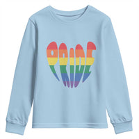 Rainbow Heart Pride Youth Sweatshirt LGBTQ Support Graphic
