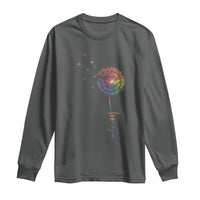 Be You LGBT Rainbow Dandelion Long Sleeve Shirt Pride Month Support