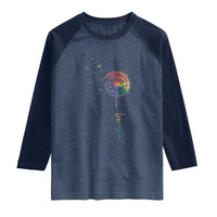 Be You LGBT Rainbow Dandelion Raglan Shirt Pride Month Support
