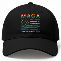 Make America Gay Again LGBTQ Pride Baseball Cap Funny Political Pride Graphic