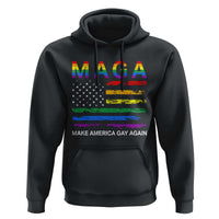 Make America Gay Again LGBTQ Pride Hoodie Funny Political Pride Graphic