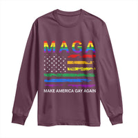Make America Gay Again LGBTQ Pride Long Sleeve Shirt Funny Political Pride Graphic