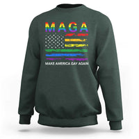 Make America Gay Again LGBTQ Pride Sweatshirt Funny Political Pride Graphic