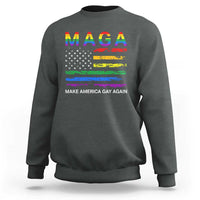 Make America Gay Again LGBTQ Pride Sweatshirt Funny Political Pride Graphic