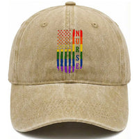 Rainbow RN Ally Pride Month Washed Cotton Baseball Cap LGBTQ Healthcare Worker