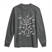 Funny Stick Figure Meteor Shower Long Sleeve Shirt Cosmic Joke