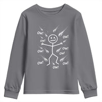 Funny Stick Figure Meteor Shower Youth Sweatshirt Cosmic Joke
