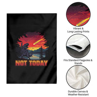 Funny Dinosaur Baseball Meteorite Garden Flag Not Today