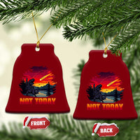 Funny Dinosaur Baseball Meteorite Ceramic Ornament Not Today