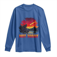 Funny Dinosaur Baseball Meteorite Long Sleeve Shirt Not Today