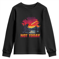 Funny Dinosaur Baseball Meteorite Youth Sweatshirt Not Today