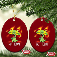 Dinosaur Meteor Shower Astronomy Humor Ceramic Ornament Not Today