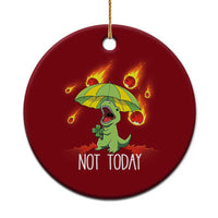 Dinosaur Meteor Shower Astronomy Humor Ceramic Ornament Not Today