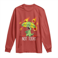 Dinosaur Meteor Shower Astronomy Humor Long Sleeve Shirt Not Today