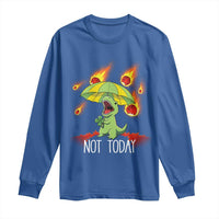 Dinosaur Meteor Shower Astronomy Humor Long Sleeve Shirt Not Today