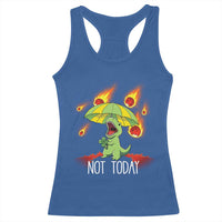 Dinosaur Meteor Shower Astronomy Humor Racerback Tank Top Not Today
