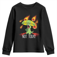 Dinosaur Meteor Shower Astronomy Humor Youth Sweatshirt Not Today