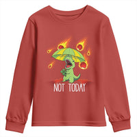 Dinosaur Meteor Shower Astronomy Humor Youth Sweatshirt Not Today