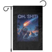 Funny Dinosaur Meteorite Garden Flag Astronomy Lover Gift