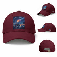 Funny Dinosaur Meteorite Baseball Cap Astronomy Lover Gift