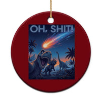 Funny Dinosaur Meteorite Ceramic Ornament Astronomy Lover Gift
