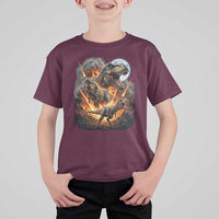 Funny Dinosaur Meteorite Strike T Shirt For Kid Epic Paleontology Gift