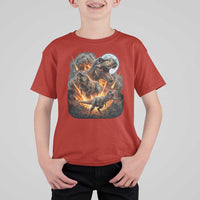 Funny Dinosaur Meteorite Strike T Shirt For Kid Epic Paleontology Gift