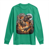 Funny Dinosaur Meteorite Strike Long Sleeve Shirt Epic Paleontology Gift