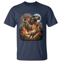 Funny Dinosaur Meteorite Strike T Shirt Epic Paleontology Gift