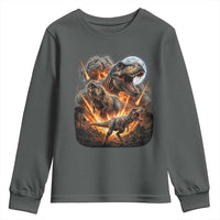 Funny Dinosaur Meteorite Strike Youth Sweatshirt Epic Paleontology Gift