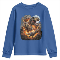 Funny Dinosaur Meteorite Strike Youth Sweatshirt Epic Paleontology Gift