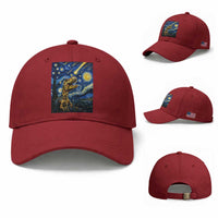 Dinosaur Starry Night Meteor Shower Baseball Cap Astronomy Lover Gift